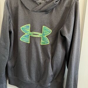 Boys Under Armour Gray logo Hooded Sweatshirt M Like New